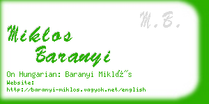 miklos baranyi business card